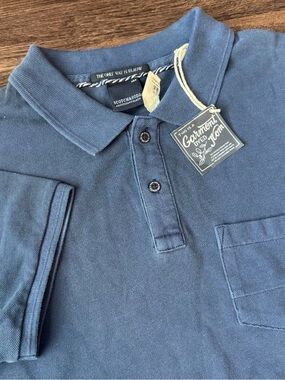 SCOTCH AND SODA Men’s Polo Shirt Size Medium Navy Blue Pocket
